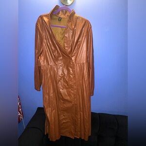 SHEIN Brown Faux Leather Dress
